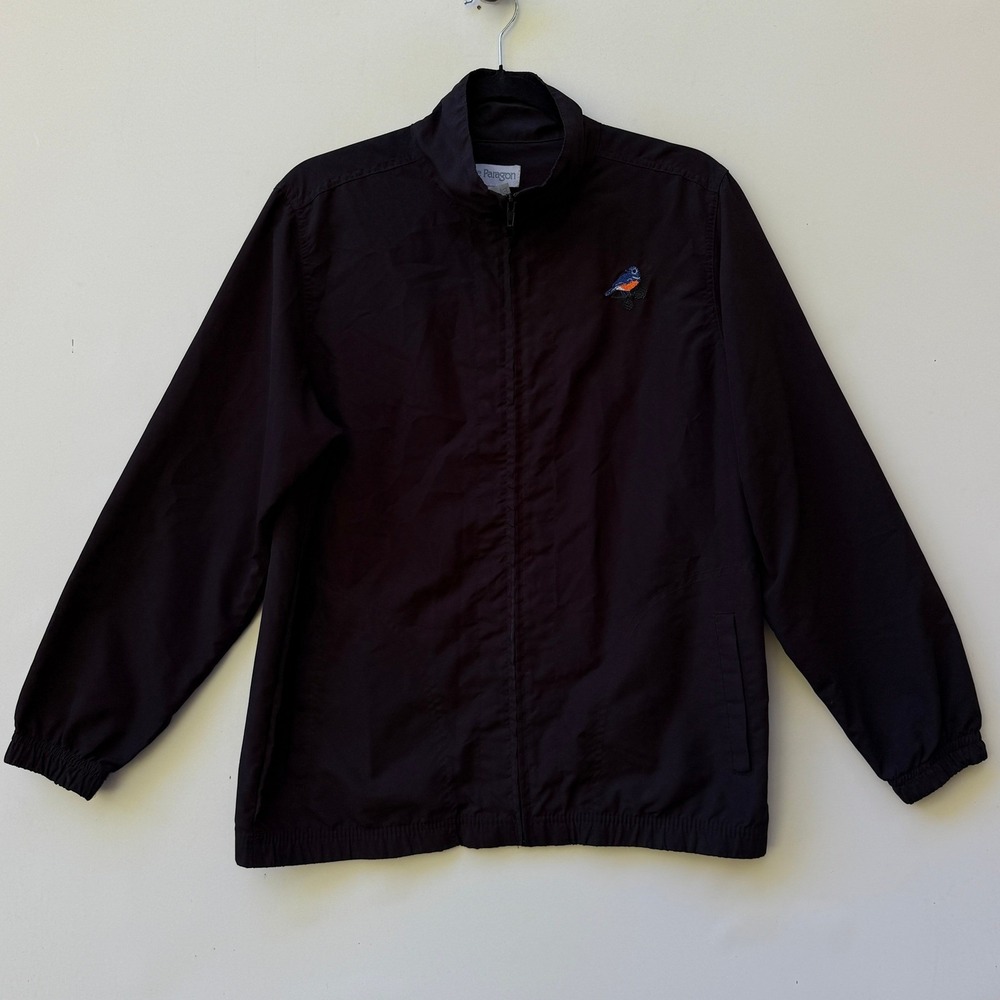The Paragon Jacket Womens‎ Medium Black Embroidered Bird Nature Grandmacore